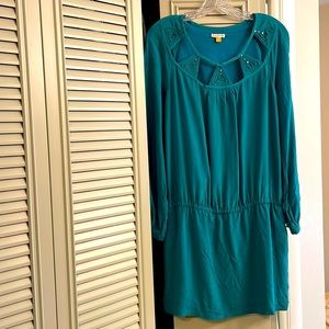 Leifsdottir for Anthro | Gorgeous 100% silk teal dress